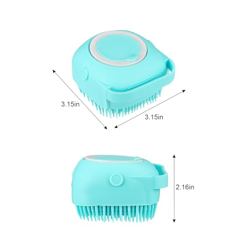 VIWIK Dog Bath Brush, Blue - Complete Pet Grooming Kit Includes 3 Versatile Brushes for Bathing, Hair Removal, Massage, Safe and Sturdy with Food-Grade Silicone, Effortlessly Clean Your Dog