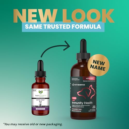 VETRISCIENCE DMG Immunity Health Easy-Dose Liquid, Vetri DMG Immune Support Supplement for Dogs and Cats, Hypoallergenic, Support Performance, Stamina, Immune Response, DMG (Dimethylglycine), 114 ml