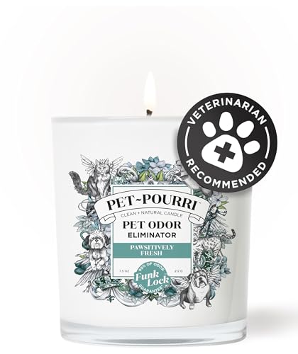 Poo-Pourri Pawsitively Fresh Pet Deodorizer Candle – Pet Safe Plant Based Ingredients & Wax – Vet Approved – Aromatherapy & Air Freshener for Pet Odor – Scented with Pineapple, Jasmine, & Pear