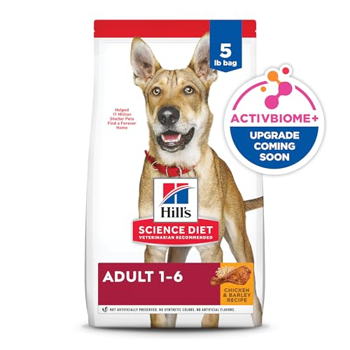 Hill's Science Diet Adult 1-6, Adult 1-6 Premium Nutrition, Dry Dog Food, Chicken & Barley, 5 lb Bag