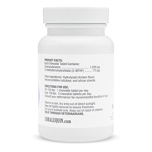 Nutramax Laboratories Cobalequin B12 Supplement for Medium to Large Dogs, 45 Chewable Tablets, Hydrolyzed Chicken, 2.08 ounces