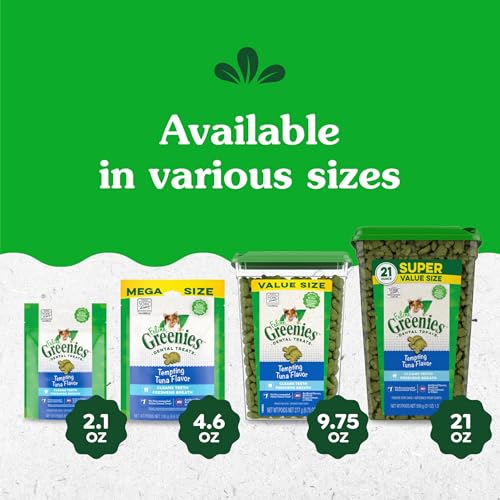 Greenies Feline Adult Dental Cat Treats, Tempting Tuna Flavor, 4.6 oz. Pack