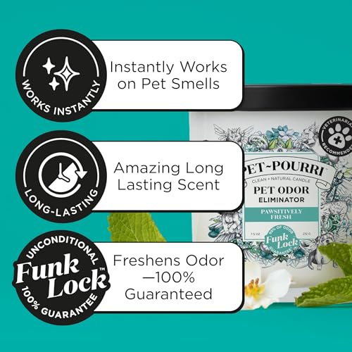 Poo-Pourri Pawsitively Fresh Pet Deodorizer Candle – Pet Safe Plant Based Ingredients & Wax – Vet Approved – Aromatherapy & Air Freshener for Pet Odor – Scented with Pineapple, Jasmine, & Pear