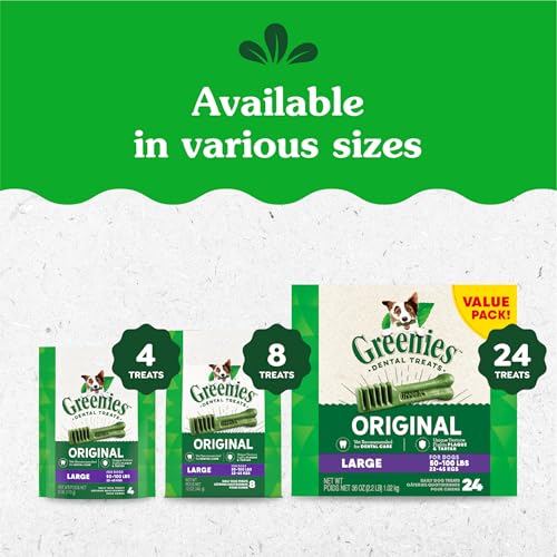 Greenies Original Large Dental Dog Treats, 12 oz. Pack (8 Treats)