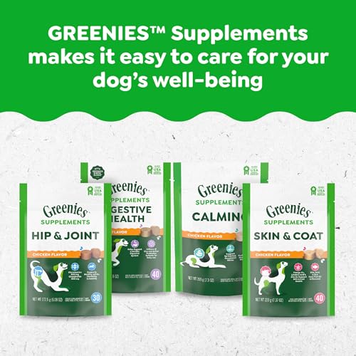 Greenies Supplements Calming Chews for Dogs Chicken Flavor, 7.3 oz. Container of 40 ct.