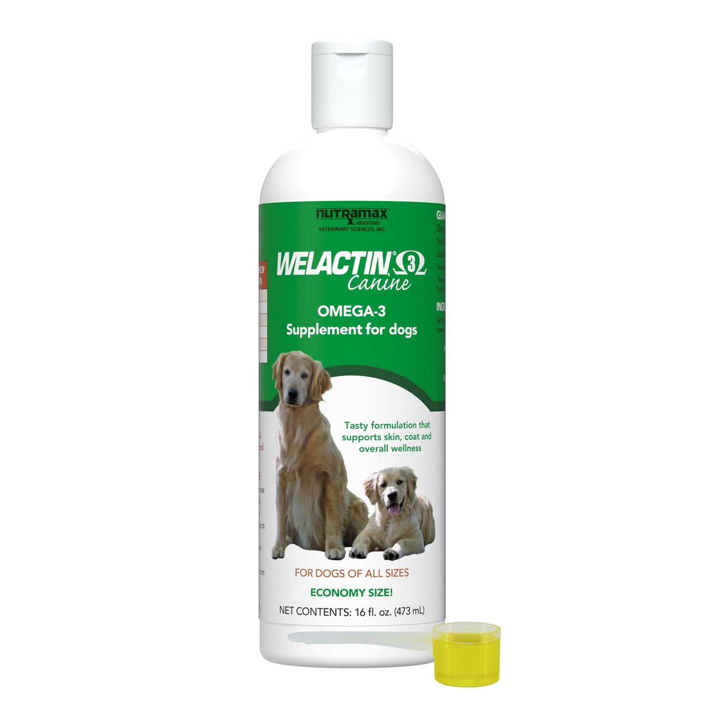 Nutramax Welactin Omega-3 Fish Oil Skin and Coat Health Supplement Liquid for Dogs - 16 Ounce