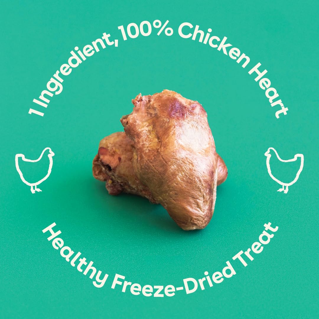 Pupford Freeze Dried Chicken Hearts Treat for Dogs & Puppies - Healthy, Natural, Single Ingredient Dog Treats - Made in USA (2.75 oz)