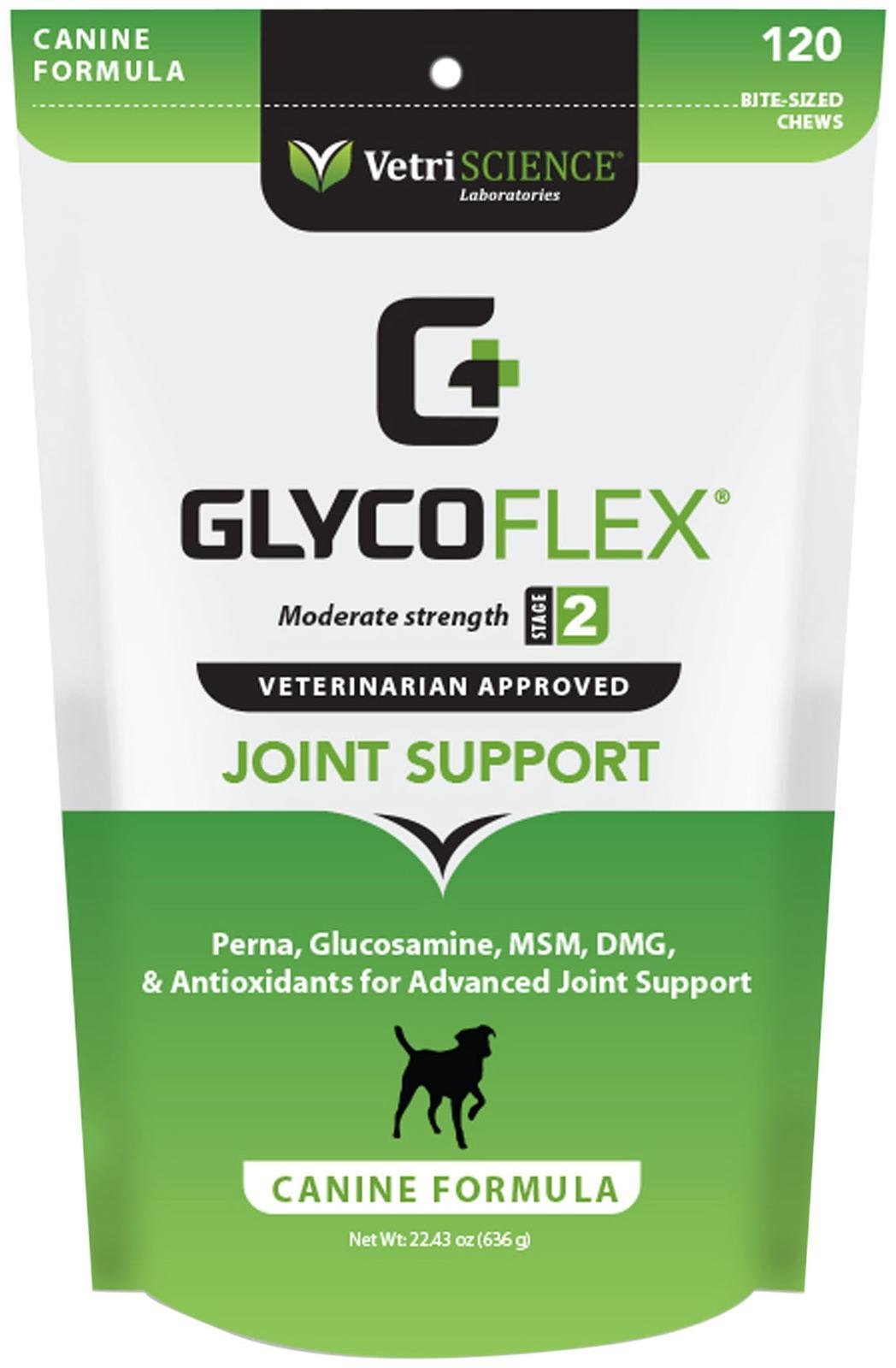 VetriScience Healthy Hip & Joint Glucosamine Supplements for Dogs, with MSM & Green-Lipped Mussels for Dogs, Soft Chews, Chicken, 120 Count - New Look