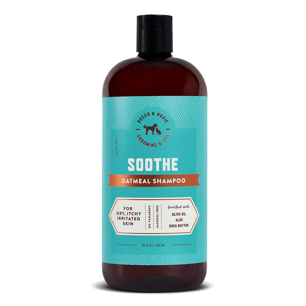 Rocco & Roxie Supply Co. Dog Shampoo and Conditioner - Soothe Oatmeal Shampoo for Itch Relief, Calm Hypoallergenic Shampoo for Sensitive Skin, and Shine Argan Oil Pet Wash - Puppy Bathing Supplies