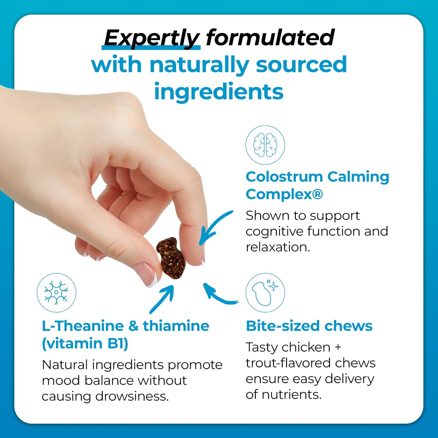 VetriScience Calm & Confident Chews, Composure Calming and Anxiety Supplement for Cats, Reduce Stress and Fear, Ideal for Travel, Vet, Grooming and Routine Changes, Chicken and Trout, 30 Count