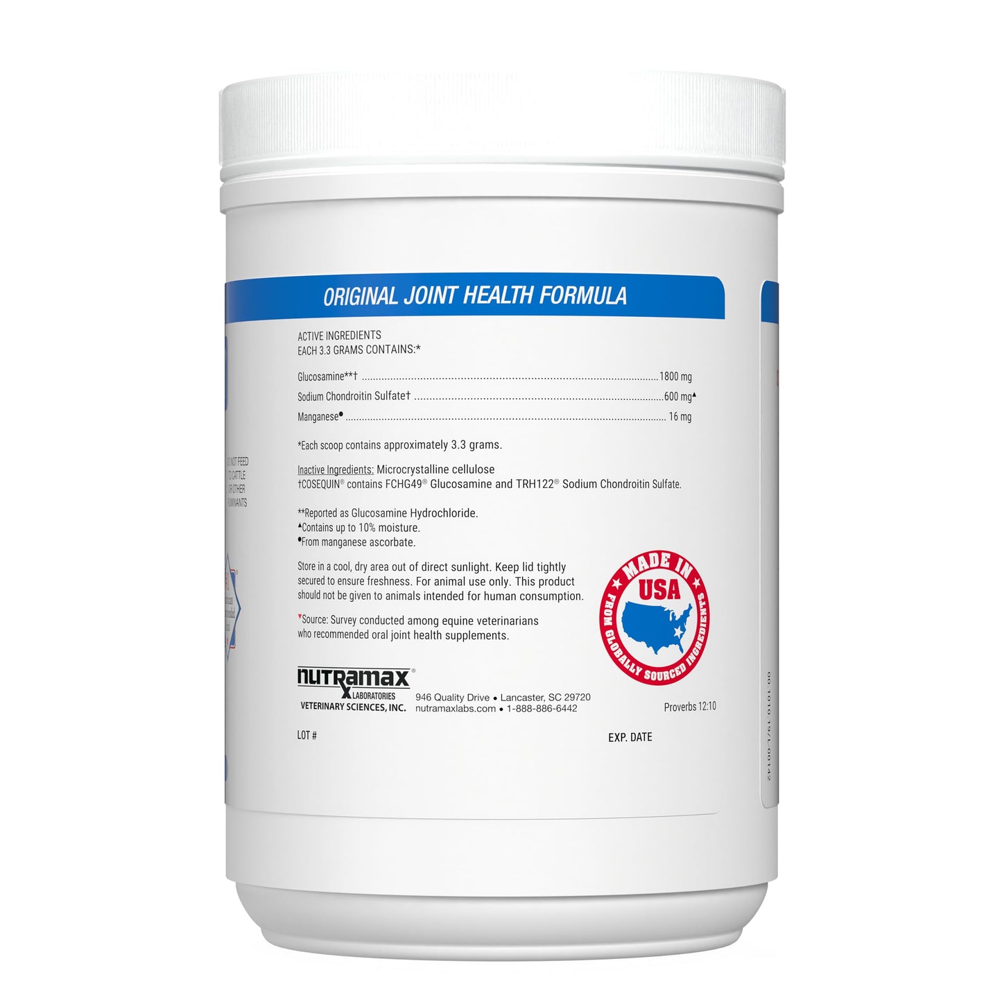 Nutramax Cosequin Original Joint Health Supplement for Horses - Powder with Glucosamine and Chondroitin, 700 Grams