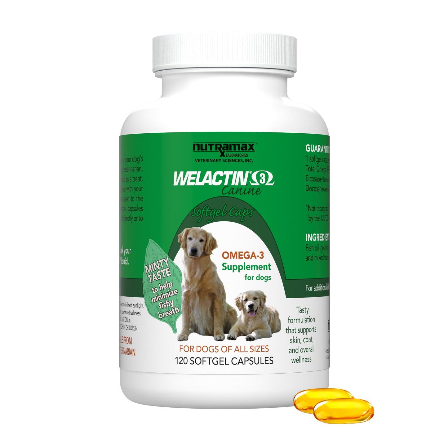 Nutramax Welactin Canine Soft Gel - 120 ct