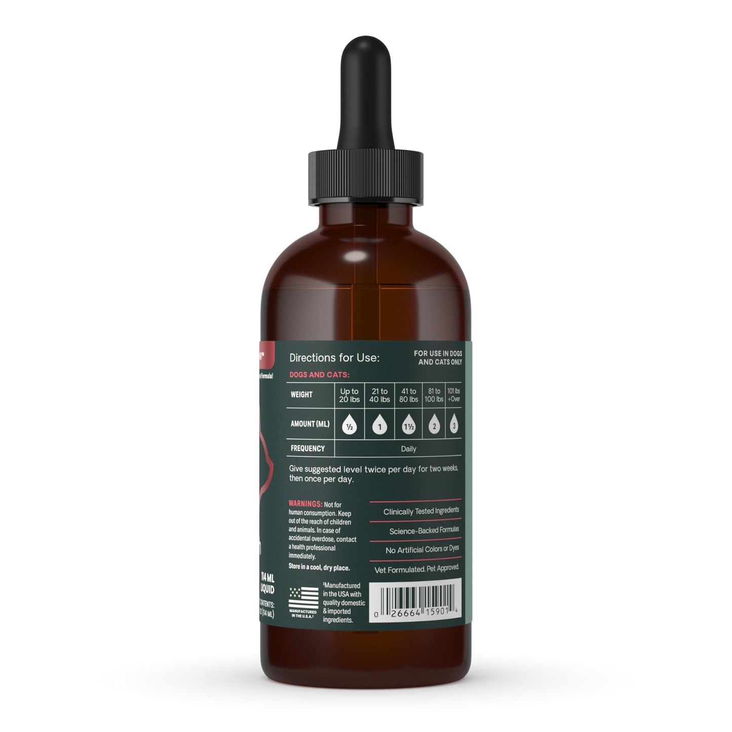 VETRISCIENCE DMG Immunity Health Easy-Dose Liquid, Vetri DMG Immune Support Supplement for Dogs and Cats, Hypoallergenic, Support Performance, Stamina, Immune Response, DMG (Dimethylglycine), 114 ml