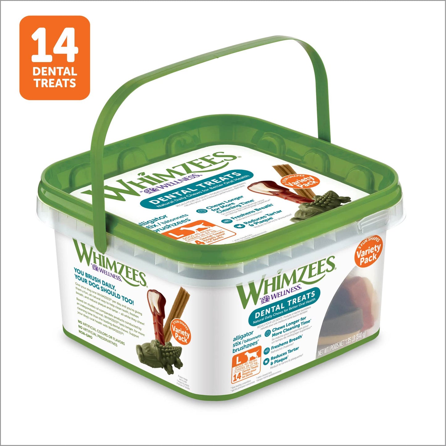 Whimzees Variety Value Box Large NET WT 29.6 OZ (14 pieces)