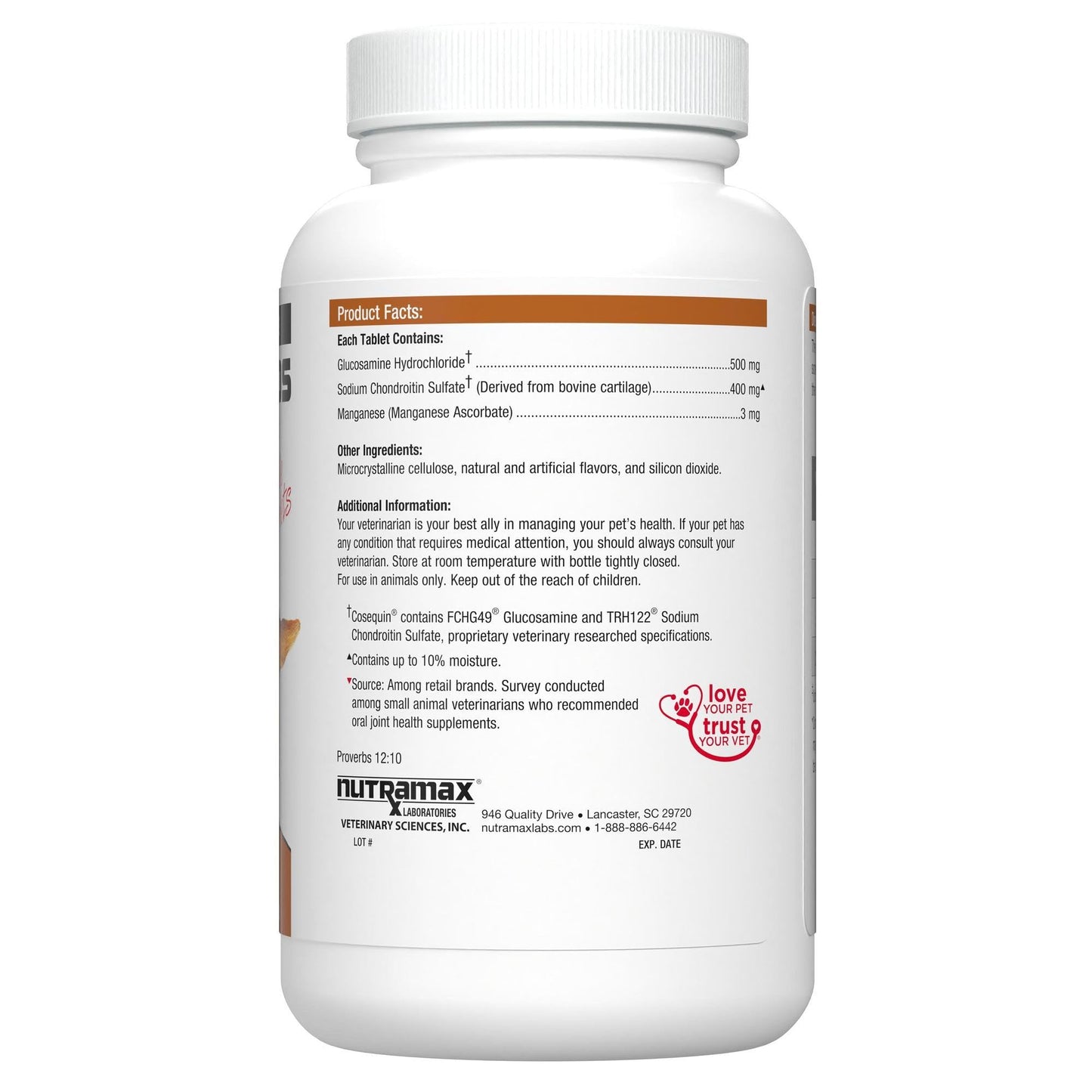Nutramax Cosequin DS Joint Health Supplement for Dogs - With Glucosamine and Chondroitin, 132 Chewable Tablets