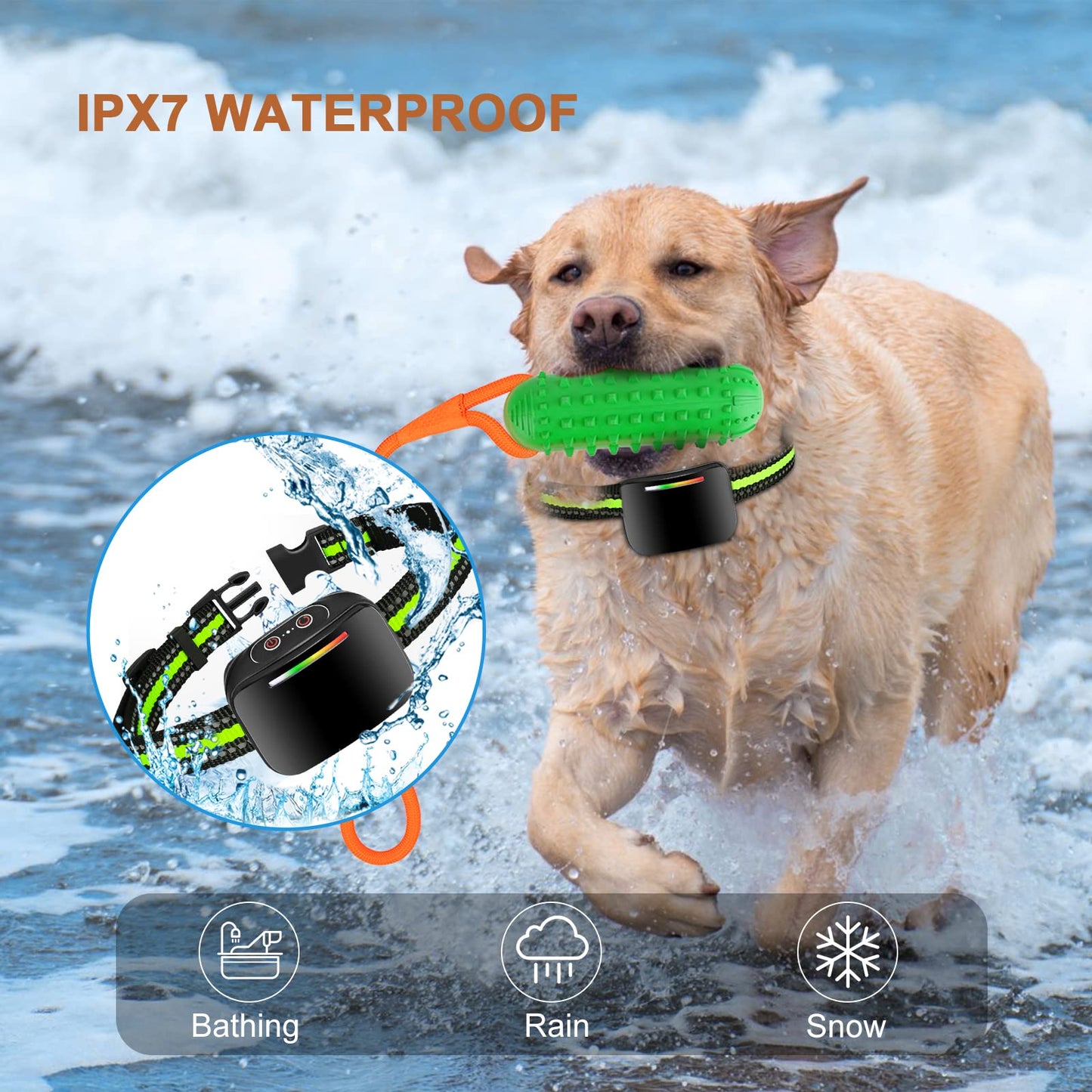 VIWIK Bark Collar for Large Medium Small Dogs, Rechargeable Smart Dog Bark Collar with Beep Vibration and Shock, Anti Barking Collar Dog Training with 4 Adjustable Sensitivity, Automatic Bark Collars