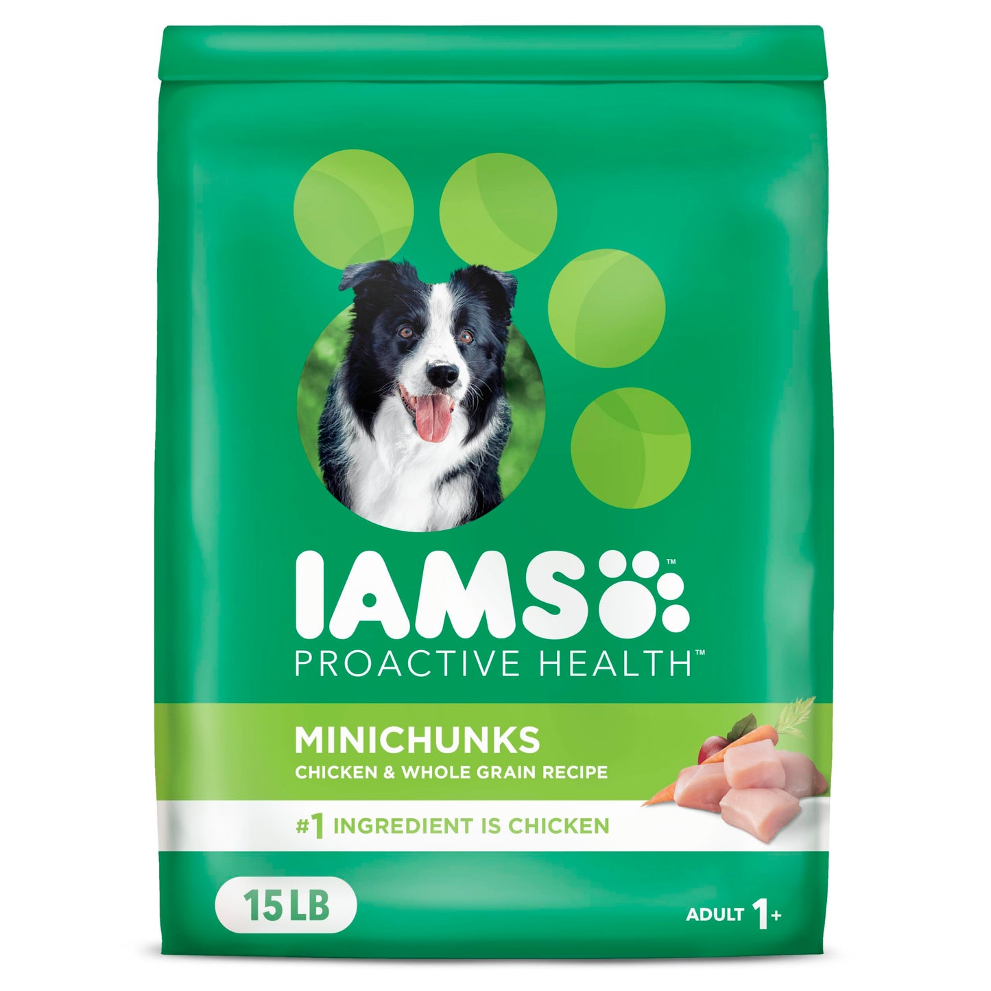 IAMS Proactive Health Minichunks Adult Dry Dog Food with Real Chicken, 15 lb. Bag