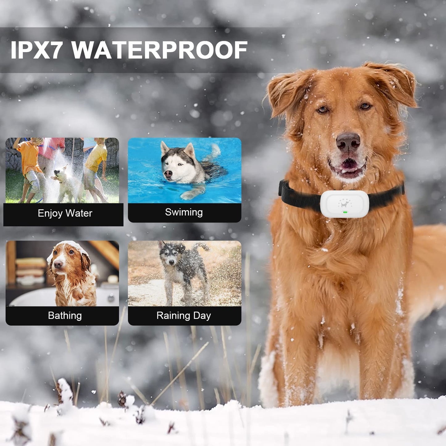 VIWIK Shock Collar for Large Medium Small Dogs, Rechargeable Dog Training Collar with Remote 1600FT, Electric IPX7 Waterproof Bark Collar W/Beep, Vibration, Shock and Keypad Lock White