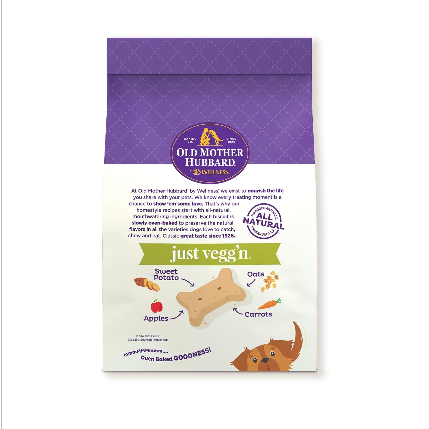 Old Mother Hubbard Wellness Just Vegg'n Dog Biscuits, Natural, Training Treats, Sweat Potato, Oats, Apples & Carrots Flavor, Small Size, (3.3 Pound Bag)
