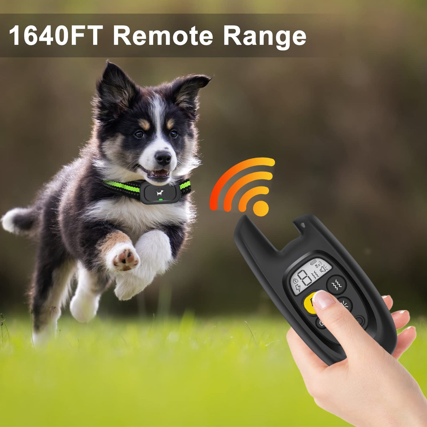 VIWIK Dog Shock Collar with Remote 1600FT, Dog Training Collar, Rechargeable Shock Collar for Large Medium Small Dogs, Electric Waterproof Bark Collar W/Beep, Vibration, Shock and Keypad Lock Black