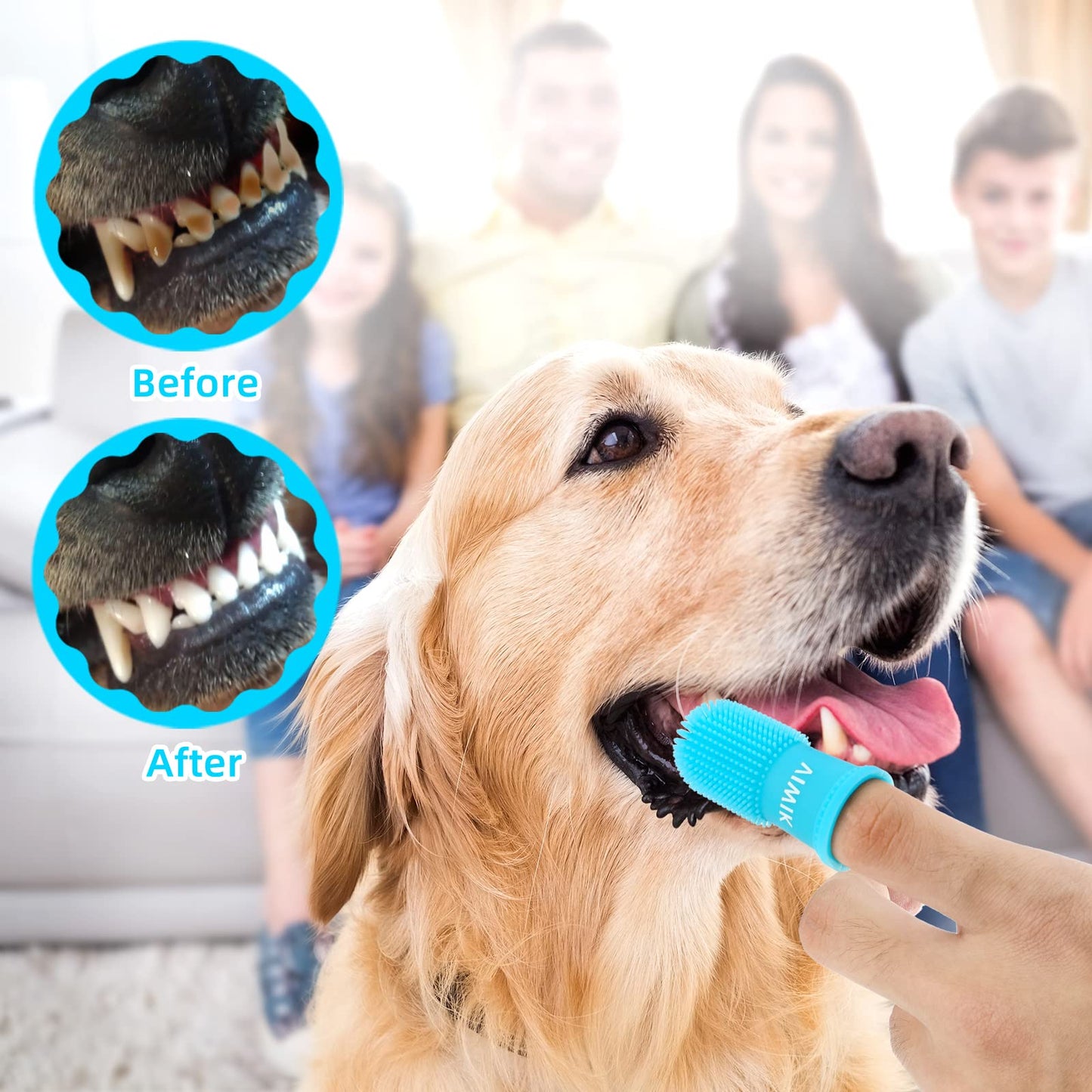 VIWIK 4Pack Dog Toothbrush Kit - Cat Finger Toothbrush for Small to Large Dogs & Puppies, Dental Care & Teeth Cleaning