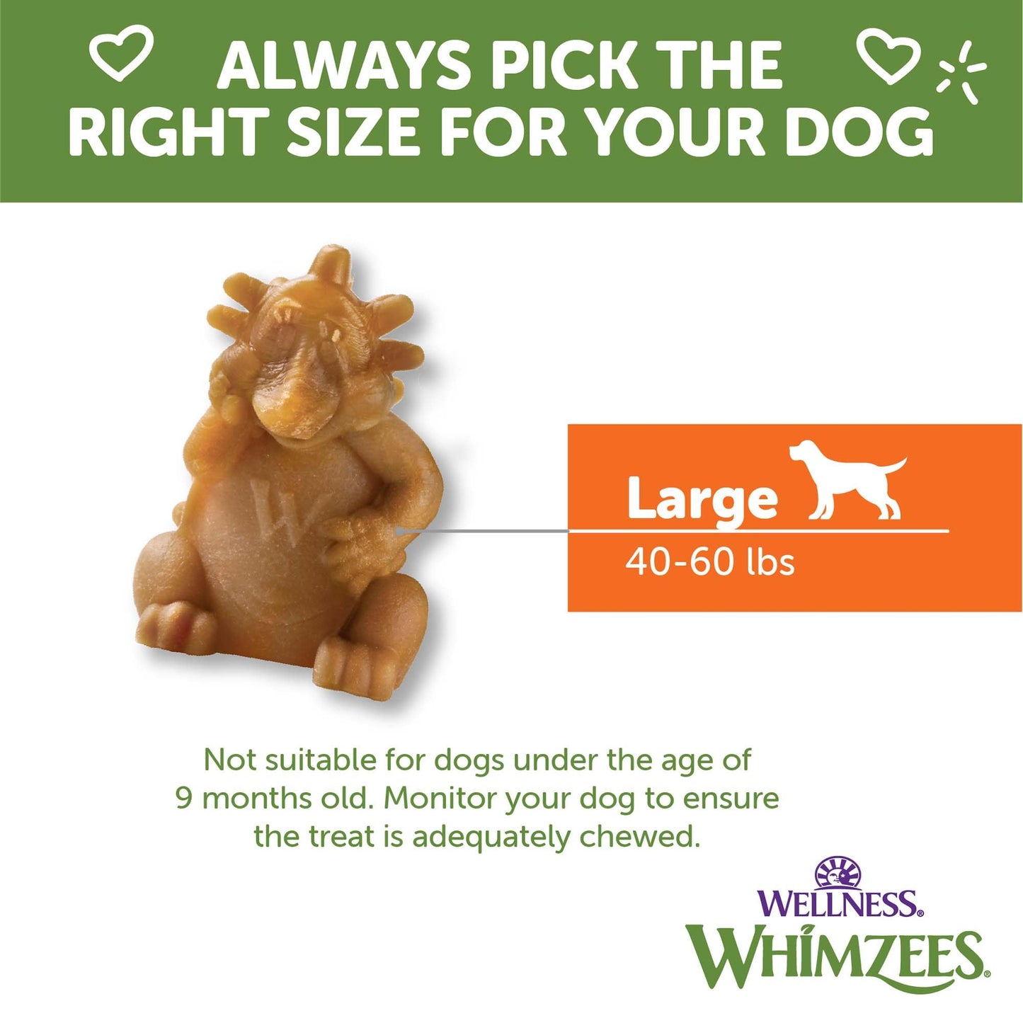 Wellness WHIMZEES Hedgehog Dog Dental Treats, Natural Chews, Large Size, (6 Count)