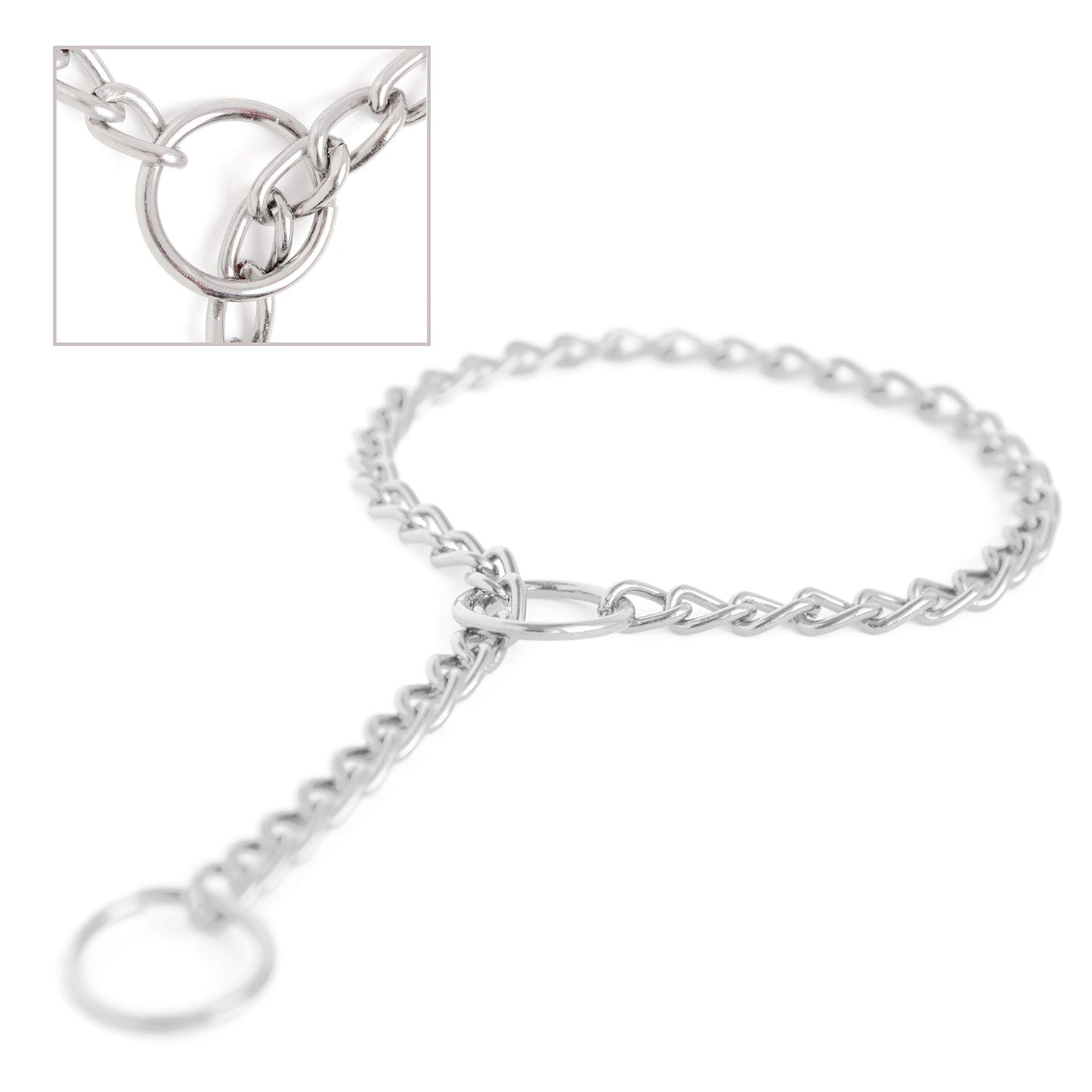 Mighty Paw Slip Collar - Stainless Steel - Weather Resistant - Tarnish Proof - Durable Chain Dog Choke Collars - No Pull Dogs Training - Strong and Premium - Metal Chain (16")