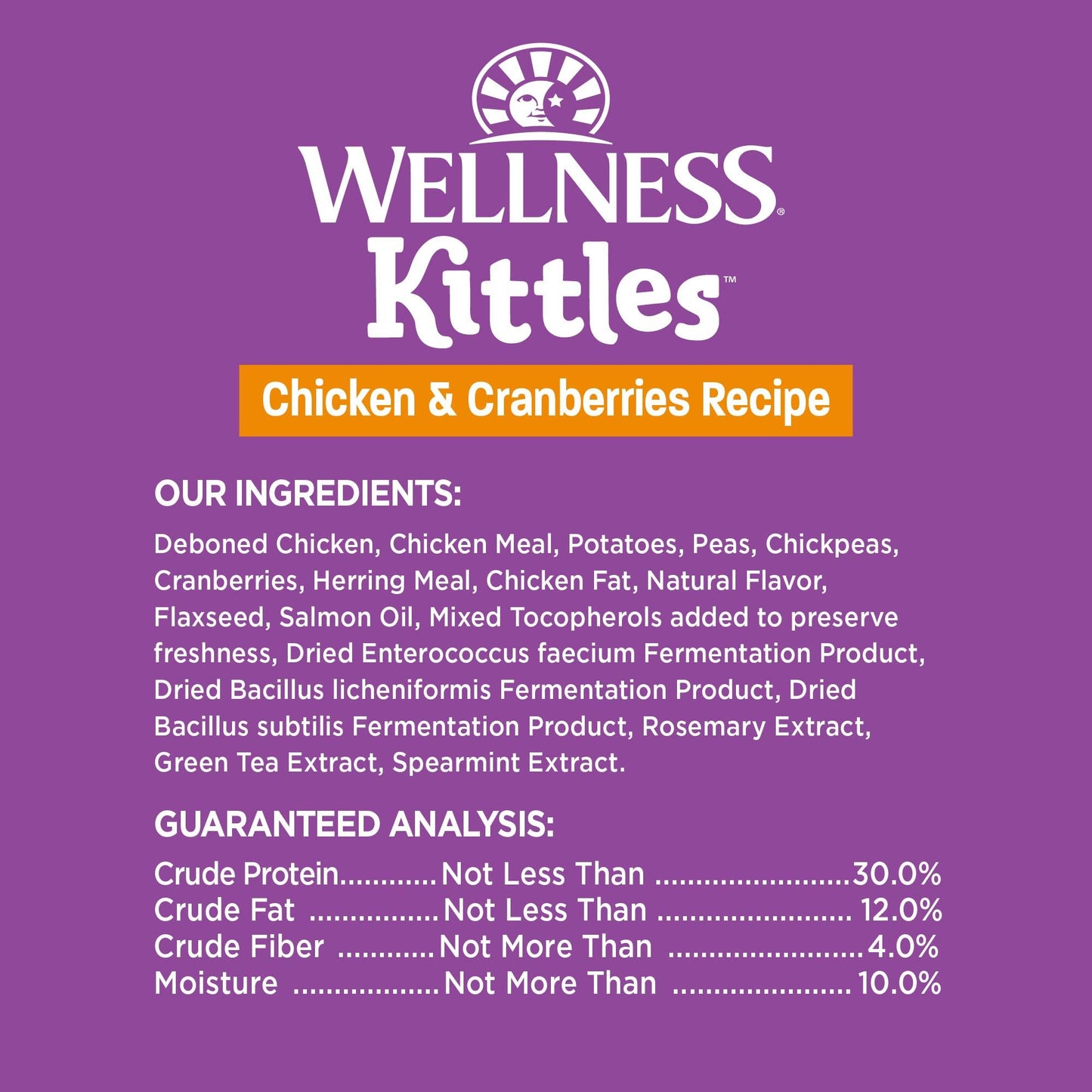 Wellness Kittles Crunchy Natural Grain Free Cat Treats, Chicken & Cranberries Recipe, All Life Stages, 2-Ounce Bag (Pack of 3)