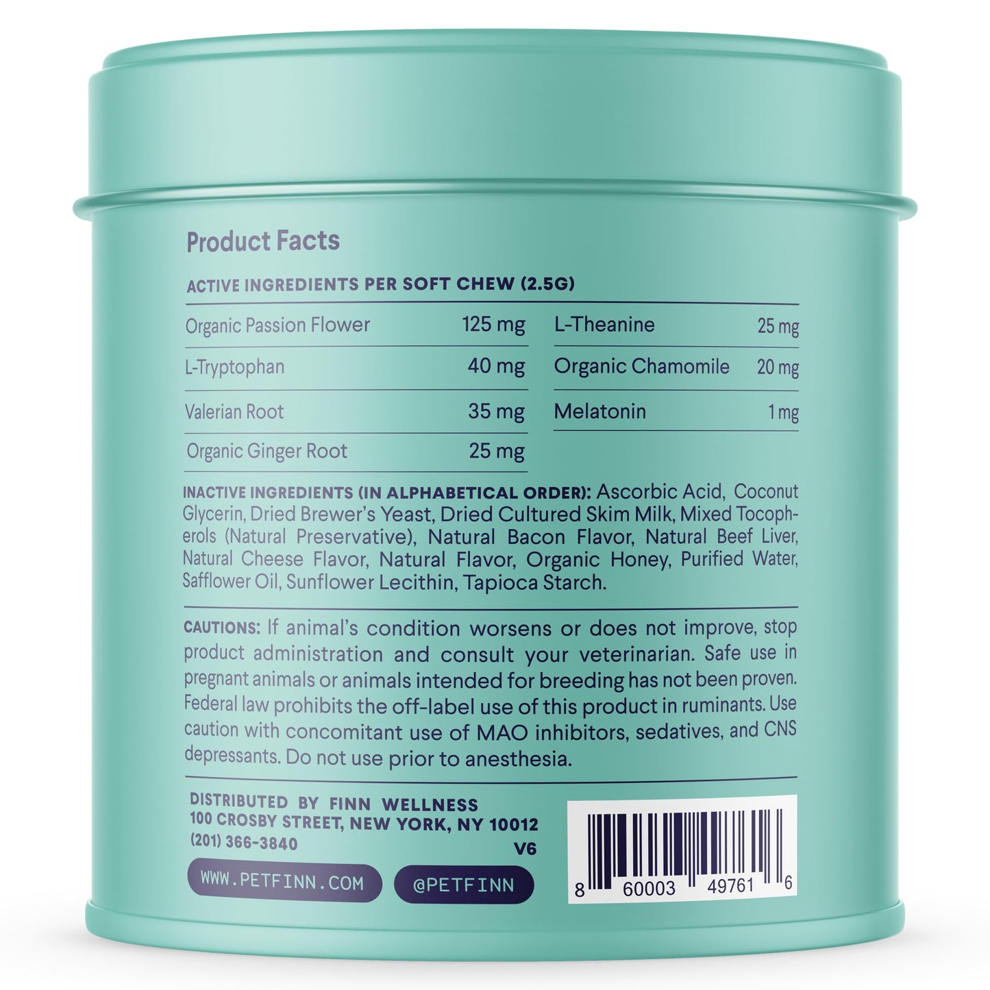 Finn Calming Aid for Dogs - Natural Calming Chews with Melatonin to Support Stress, Separation & Sleep - 90 Soft Chews