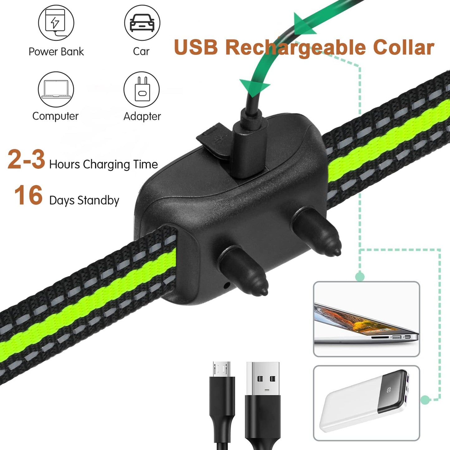 VIWIK Bark Collar for Large Medium Small Dogs, Rechargeable Smart Dog Bark Collar with Beep Vibration and Shock, Anti Barking Collar Dog Training with 4 Adjustable Sensitivity, Automatic Bark Collars