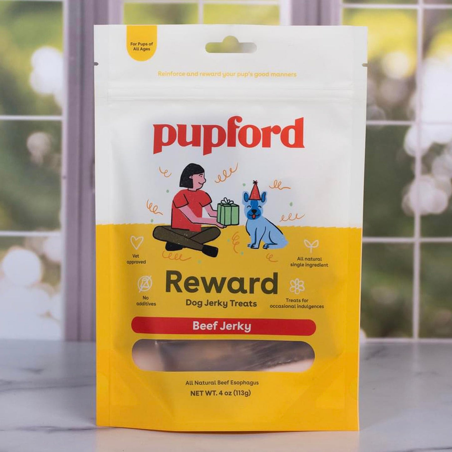 Pupford Crunchy Jerky Treats for Dogs & Puppies, Made in USA, Single Ingredient, No Fillers (Salmon, 4 oz)