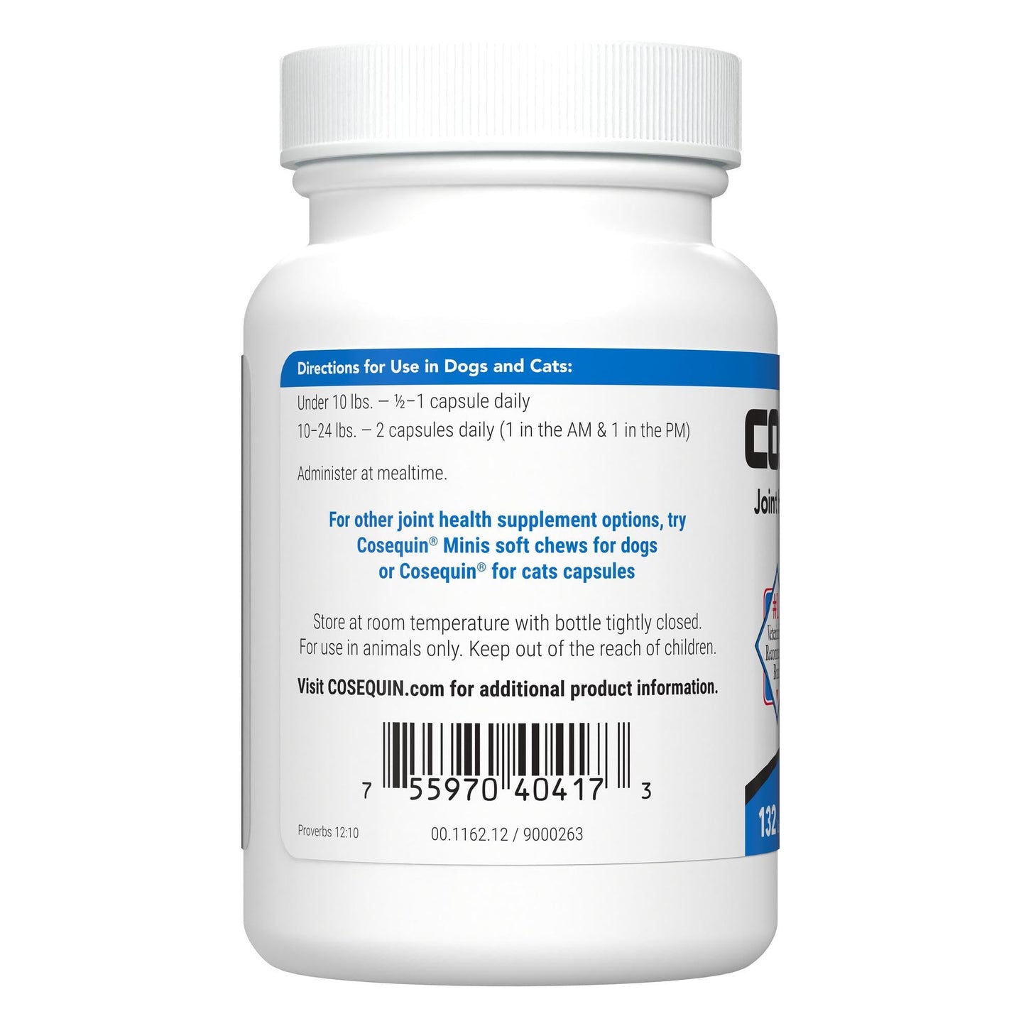 Nutramax Cosequin Single Strength Joint Health Supplement for Pets, 132 Count