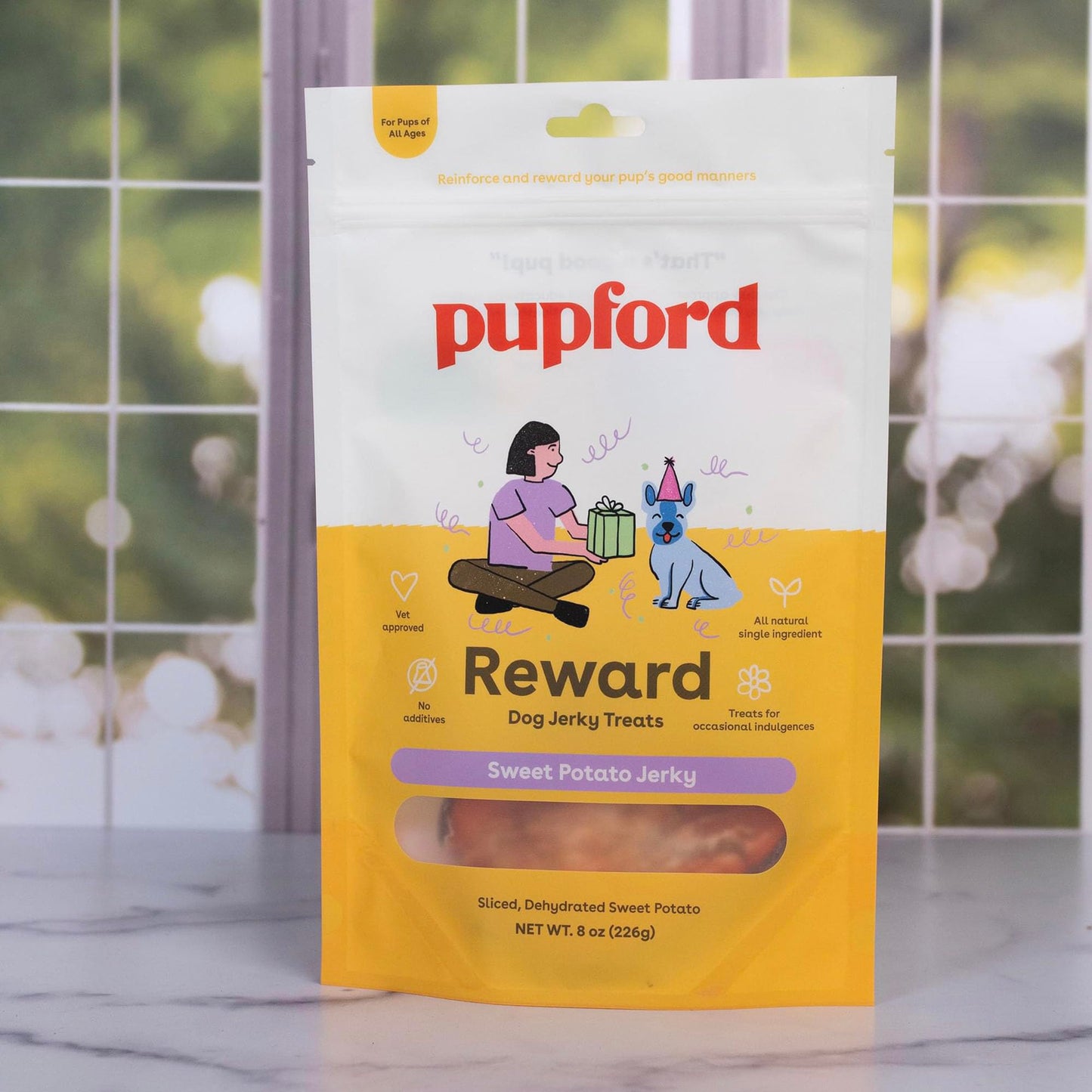 Pupford Crunchy Jerky Treats for Dogs & Puppies, Made in USA, Single Ingredient, No Fillers (Sweet Potato, 4 oz)