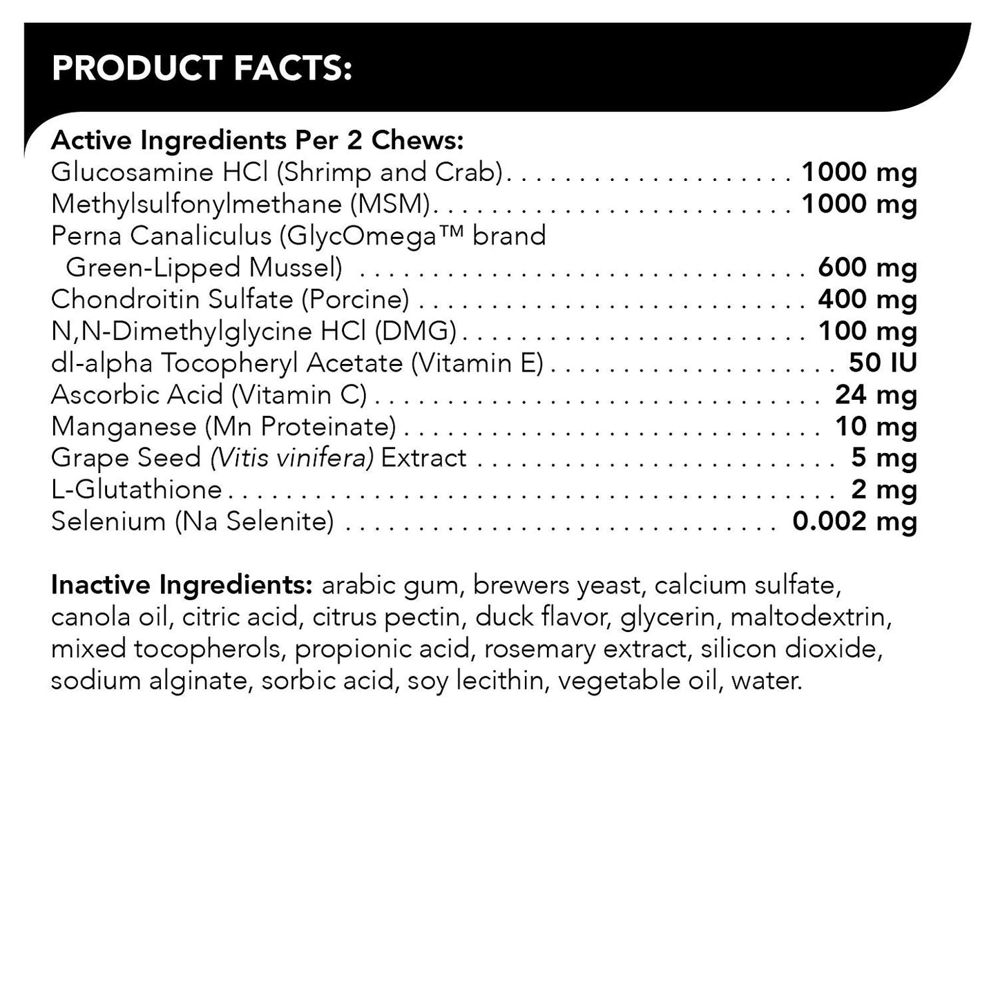 VetriScience GlycoFlex Ultimate Strength Healthy Hip & Joint Glucosamine Supplements for Dogs, with MSM, Chondroitin & Green-Lipped Mussel, Soft Chews, Duck, 60 Count - New Look