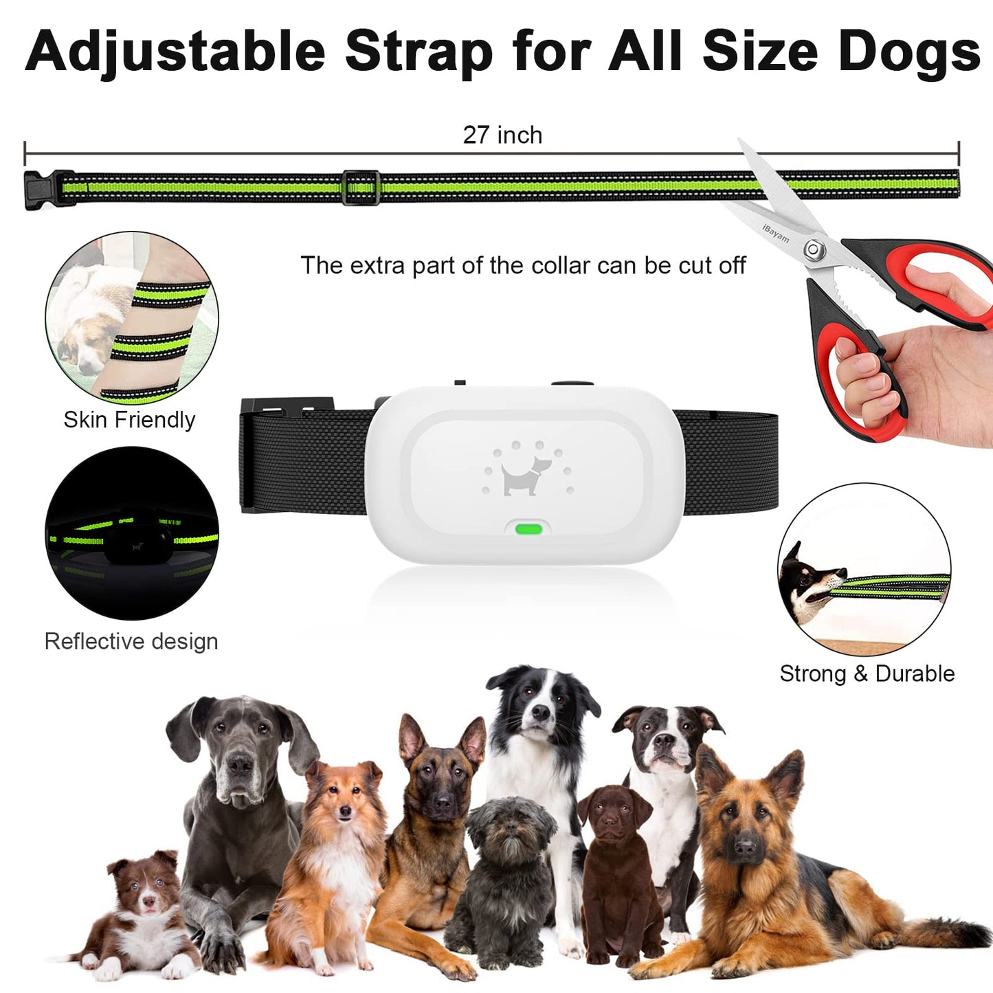 VIWIK Shock Collar for Large Medium Small Dogs, Rechargeable Dog Training Collar with Remote 1600FT, Electric IPX7 Waterproof Bark Collar W/Beep, Vibration, Shock and Keypad Lock White