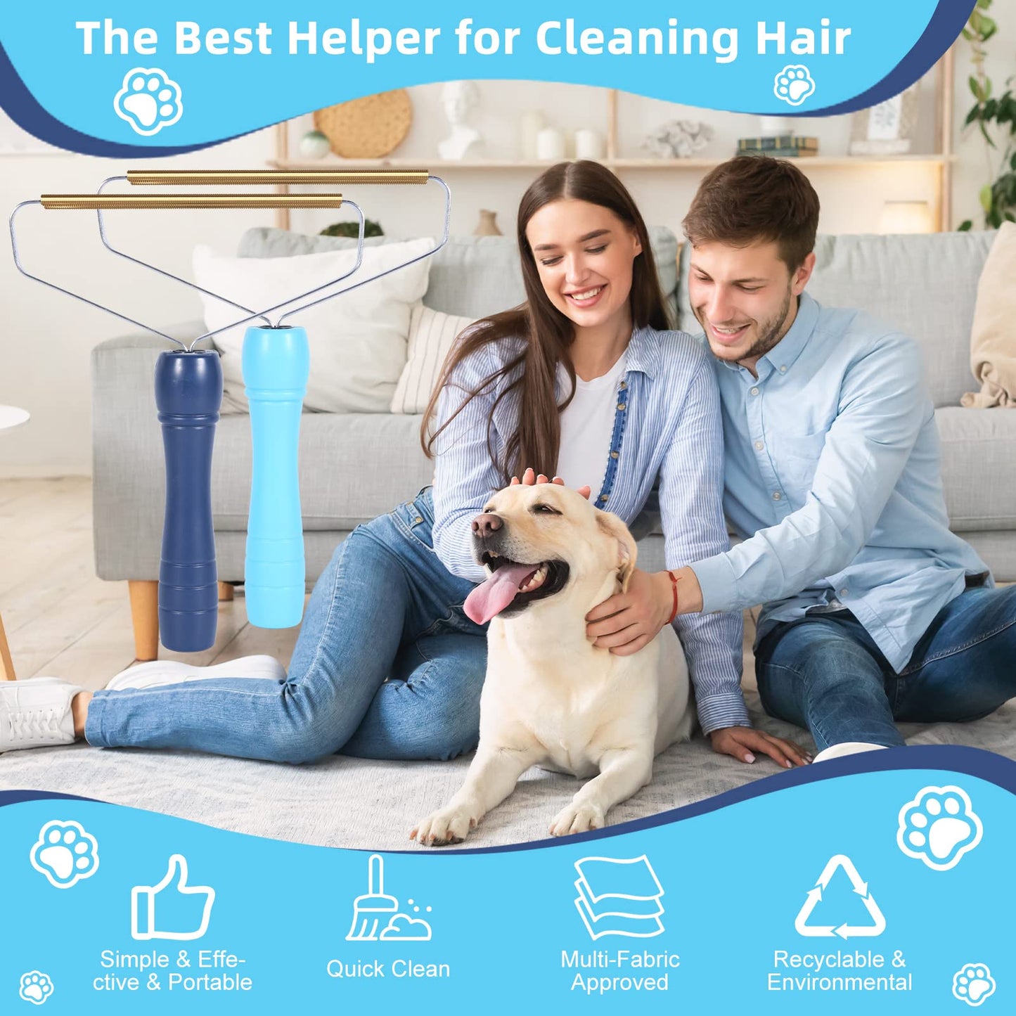 VIWIK Dog Hair Remover and Cat Hair Remover for Clothes, Cleaner Pro Pet Hair, Lint Remover, Lint Cleaner Pro, Lint Shaver, Portable Fur Remover Tool for Clothes Rugs, Carpet Rake (1PCS-Grey)