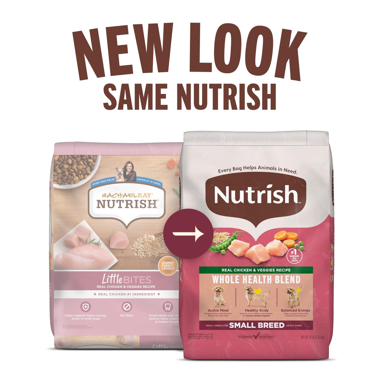 Nutrish Little Bites Small Breed Premium Natural Dry Dog Food, Real Chicken & Veggies Recipe, 6 Pounds (Packaging May Vary), (Rachael Ray Nutrish)