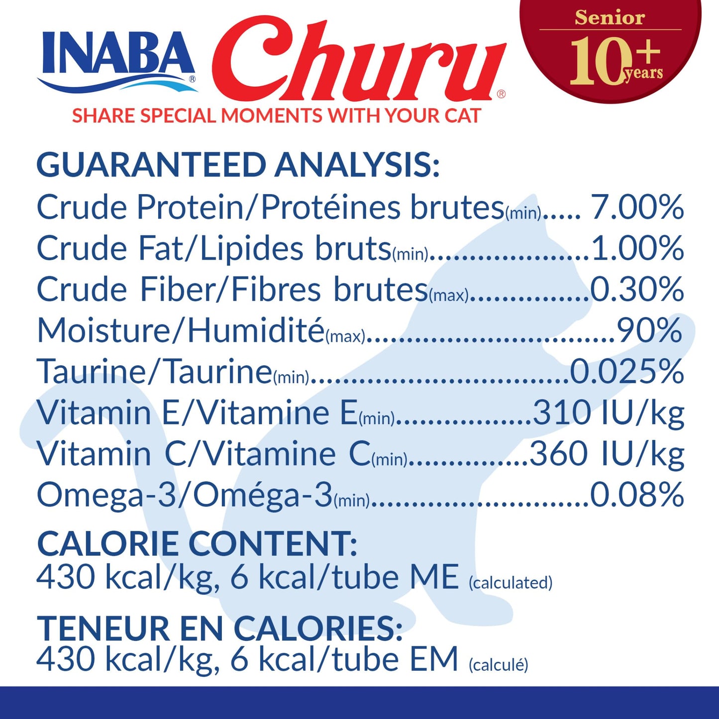INABA Churu for Senior 10+, Creamy Lickable Cat Treats with Taurine, Vitamin E & C, 0.5 Ounces Each, 24 Tubes (4 per Pack), Chicken Recipe