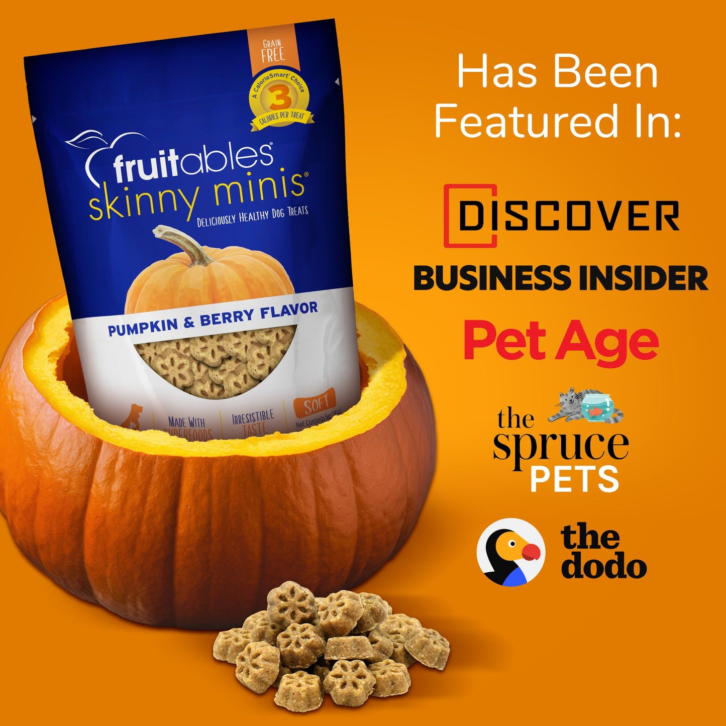 Fruitables Skinny Mini Dog Treats – Healthy Treats for Dogs – Low Calorie Training Treats – Free of Wheat, Corn and Soy – Grilled Bison – USA Made – 5 Ounces