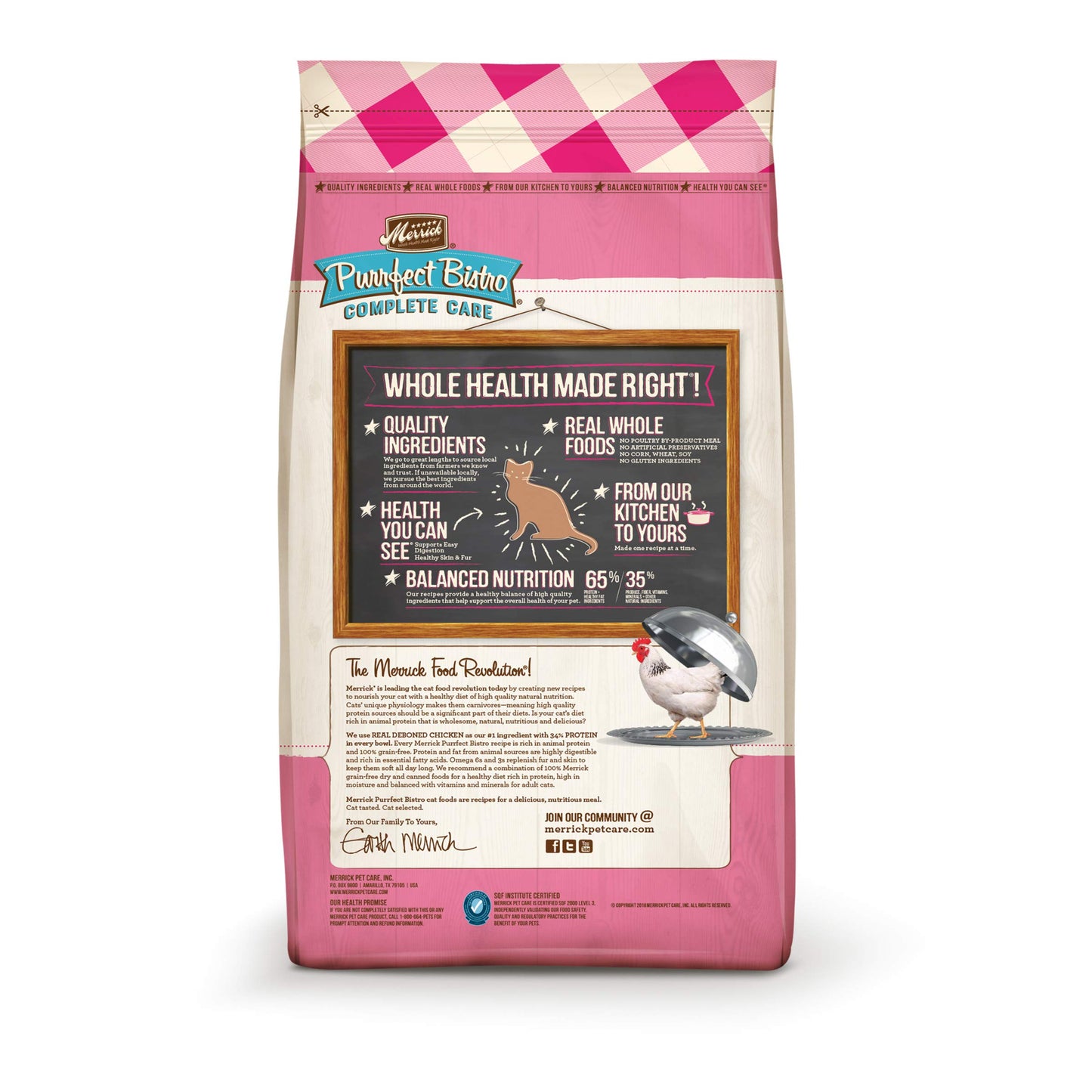 Merrick Purrfect Bistro Grain Free, Healthy, And Natural Dry Cat Food, Complete Care Sensitive Stomach Recipe - 12 lb. Bag