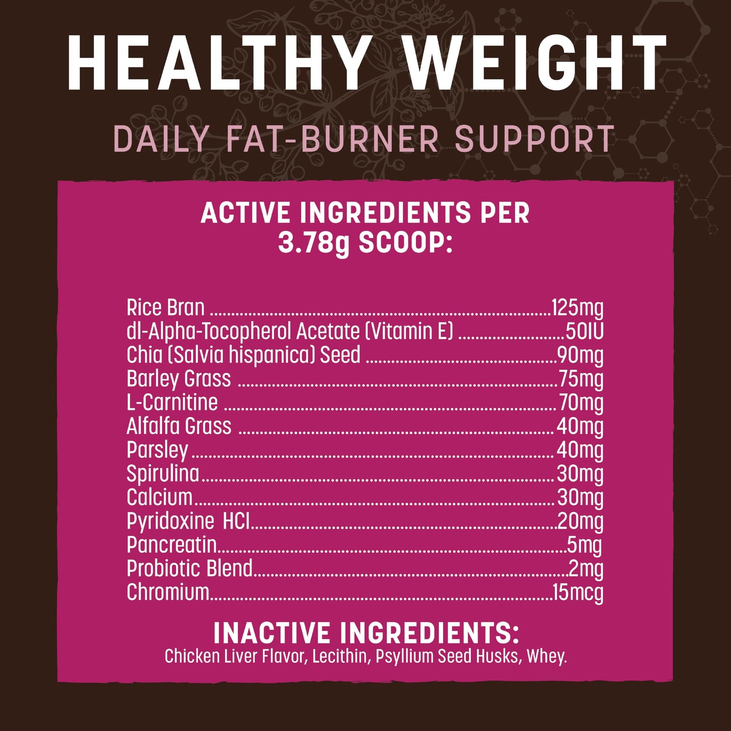 Earth Animal Healthy Weight Nutritional Supplement for Dogs & Cats | Made in The USA with Natural Ingredients | 8 oz