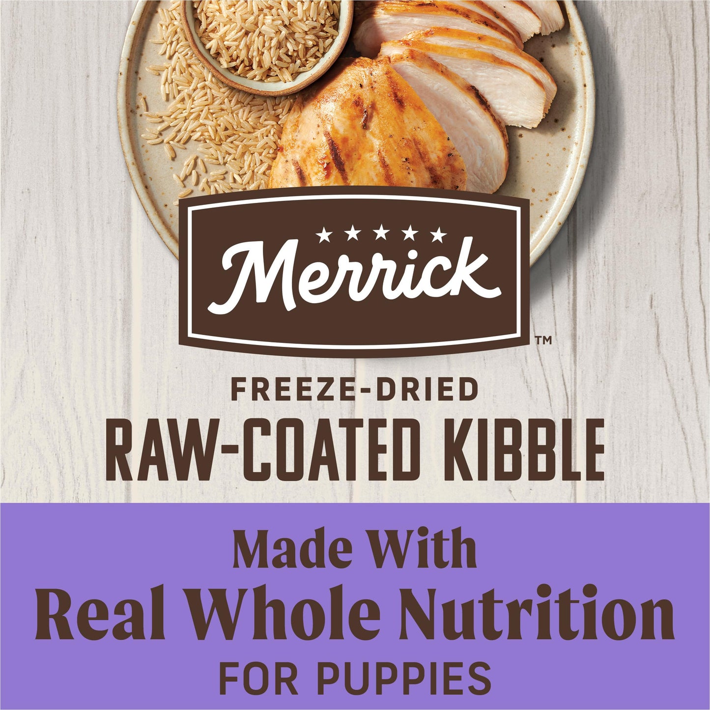 Merrick Healthy Grains Freeze Dried Raw Coated Kibble, Natural High Protein Puppy Food, Chicken and Brown Rice - 22.0 lb. Bag