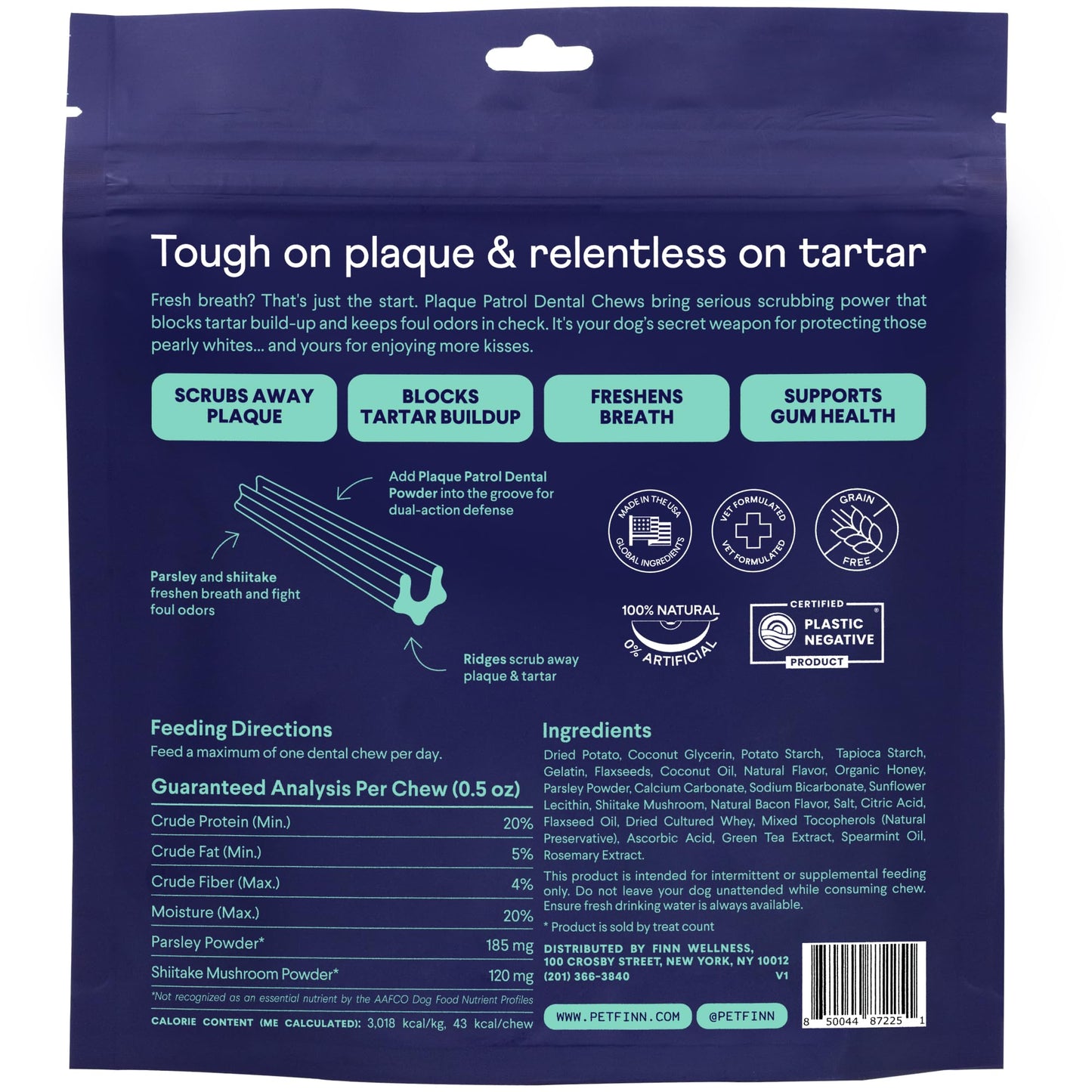 Finn Plaque Patrol Dental Chews (XS/S Dogs (20 Count))