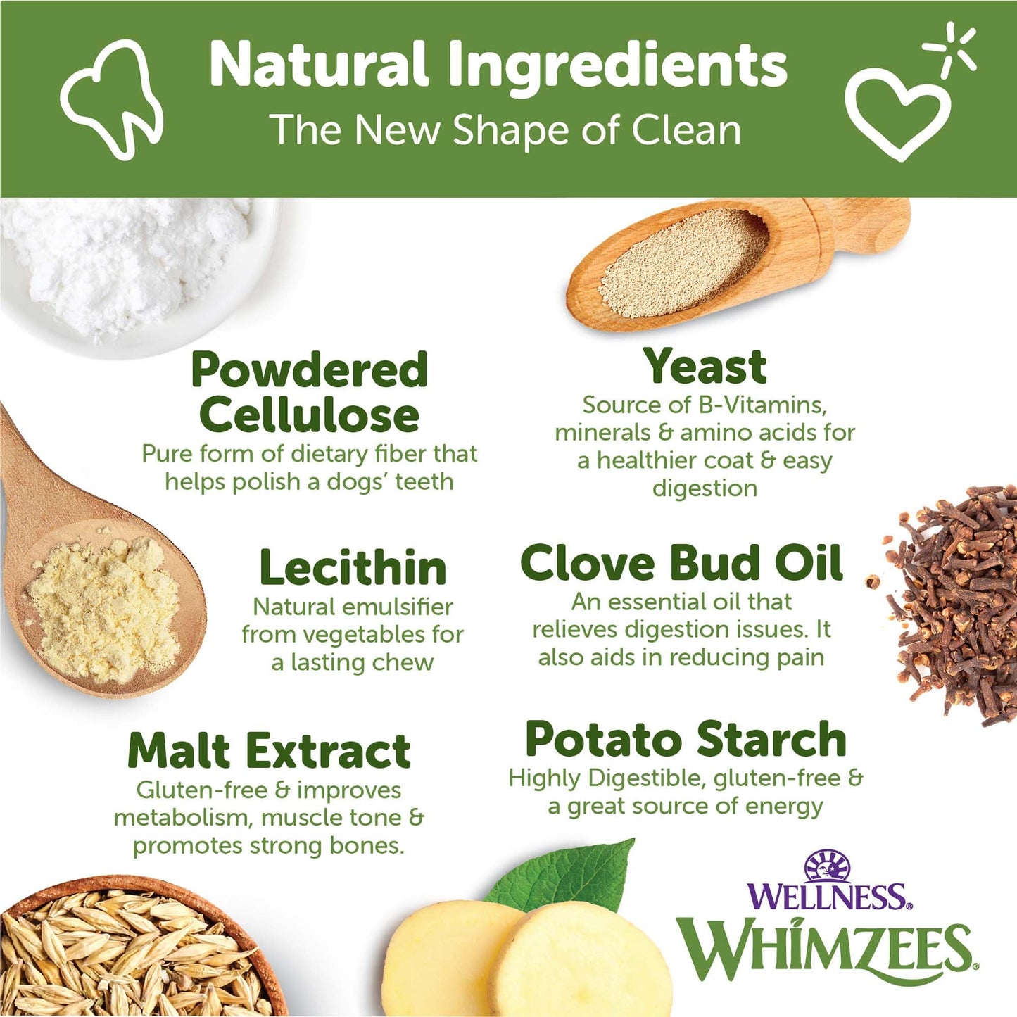 Wellness WHIMZEES Veggie Sausage Dog Dental Treats, Natural Chews, Medium Size Stick, (14 Count)