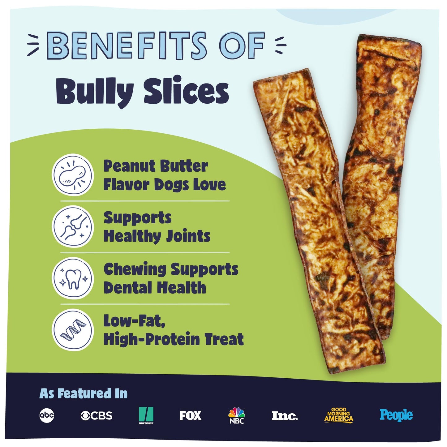 Pawstruck Bully Slices Premium Rawhide Chew Sticks, Peanut Butter Flavor - Low Fat, High Protein, Long-Lasting Treat for Dogs - No Artificial Ingredients - 1 lb Bag - Packaging May Vary