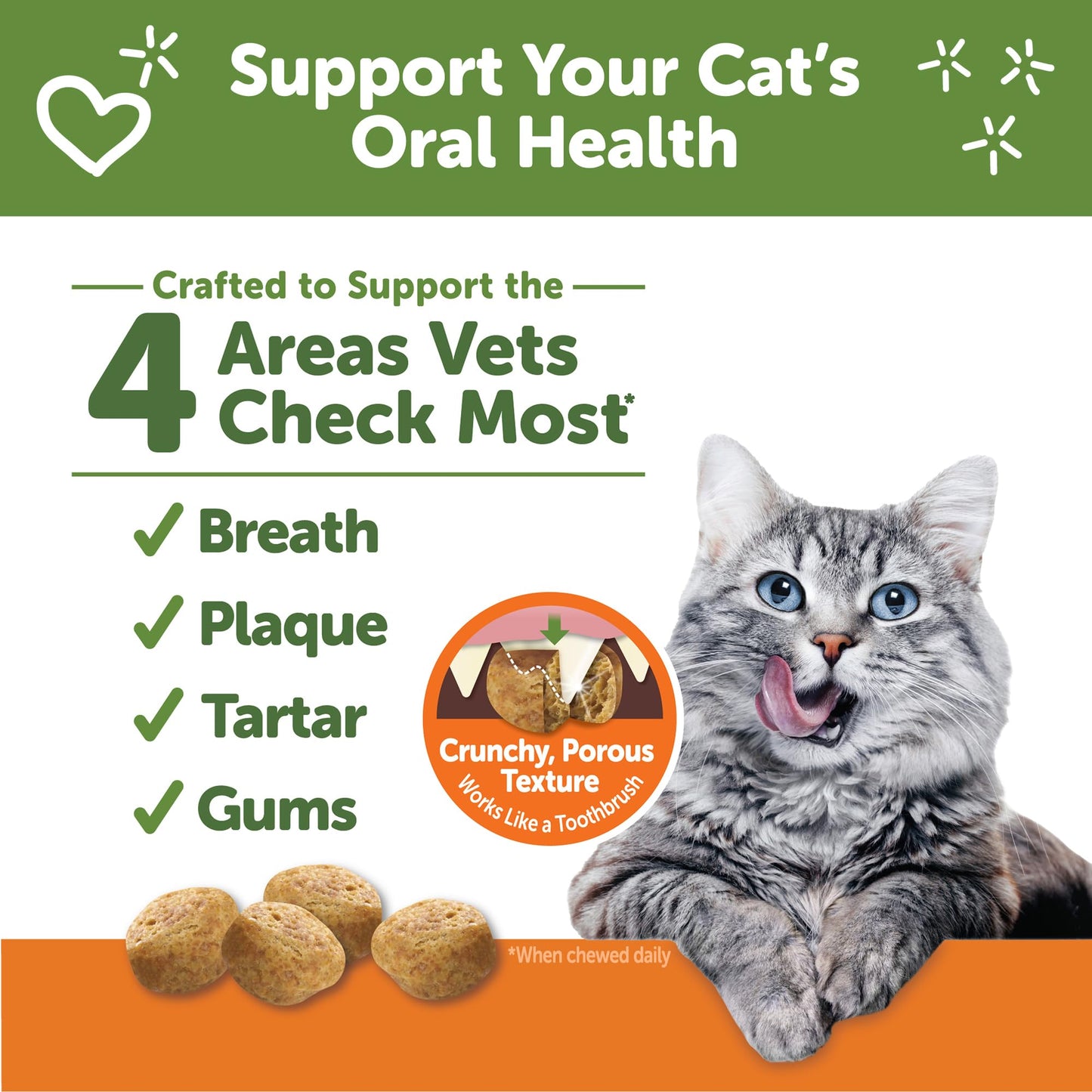 WHIMZEES Wellness Cat Dental Treats, Natural Chews, Chicken Flavor, (4.5 Ounce Bag)
