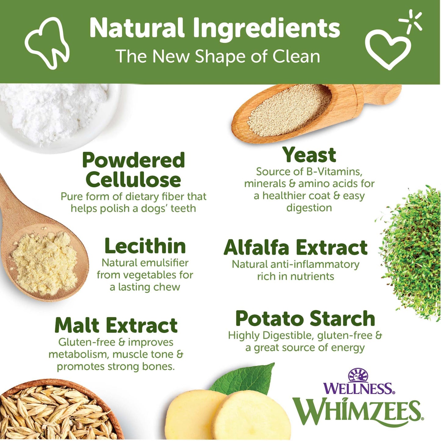 Wellness WHIMZEES Alligator Dog Dental Treats, Natural Chews, Small Size, (24 Count)