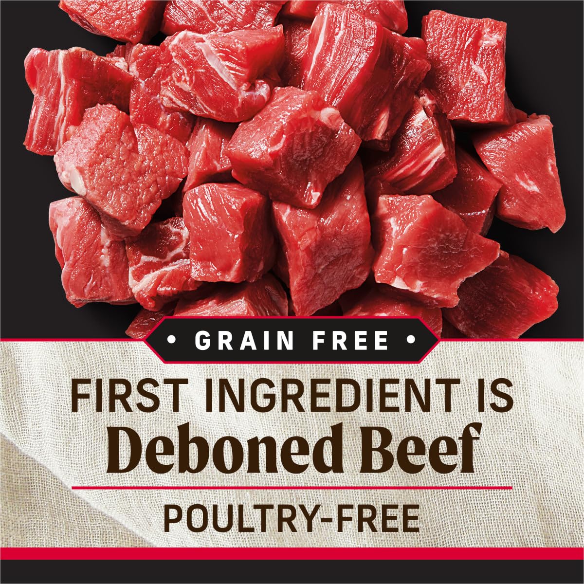 Merrick Backcountry Grain Free Dry Adult Dog Food Kibble With Freeze Dried Raw Pieces, Great Plains Red Recipe - 4.0 lb. Bag