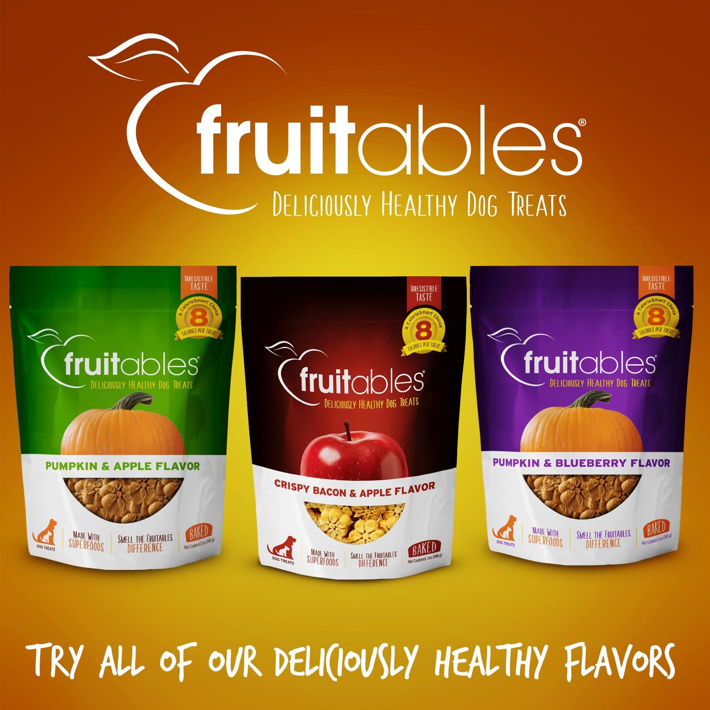 Fruitables Baked Dog Treats – Healthy Low Calorie – Free of Wheat, Corn and Soy – Pumpkin and Banana – 12 Ounces (Pack of 2)