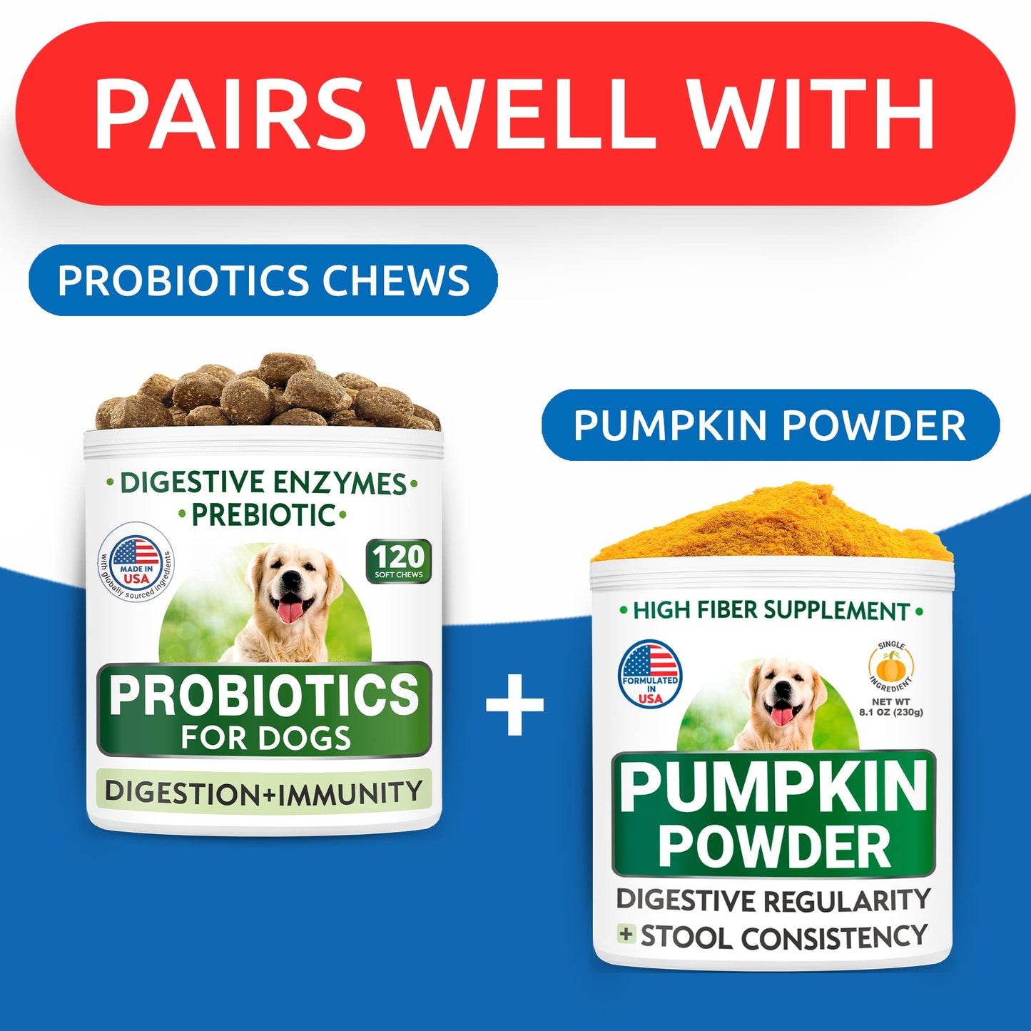BARK&SPARK Pumpkin for Dogs - 16.2oz Powdered Fiber Supplement and Stool Softener - Treat Diarrhea, Constipation, Upset Stomach, Food Sensitivity - Improve Digestion - Made in USA